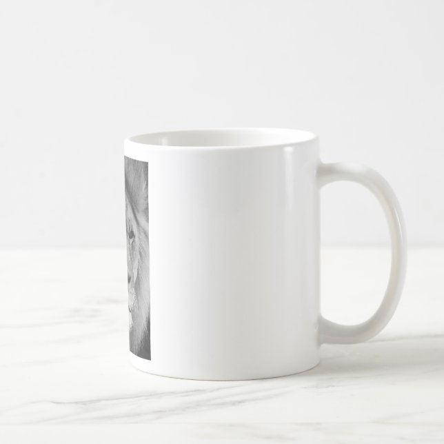 Black & White Lion Coffee Mug (Right)