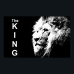 Black & White Lion Head Modern Pop Art Template Poster<br><div class="desc">Black & White Lion Head Modern Pop Art Template Elegant Poster.</div>