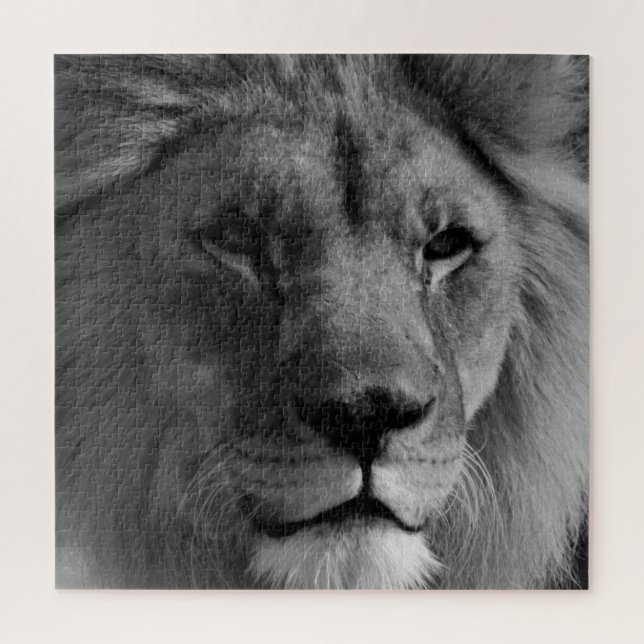 Black & White Lion Jigsaw Puzzle (Vertical)