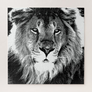 Black & White Lion Jigsaw Puzzle