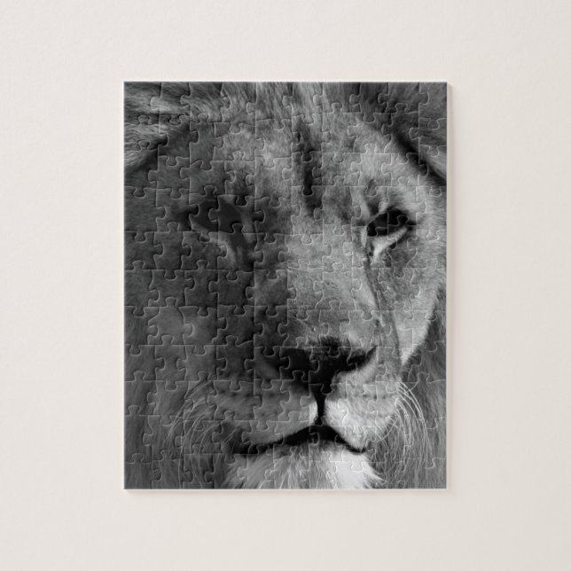 Black & White Lion Jigsaw Puzzle (Vertical)
