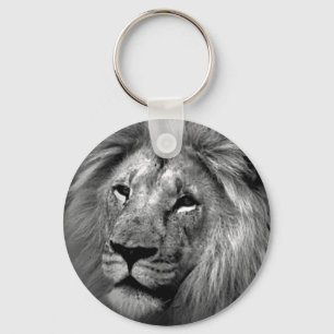 Black & White Lion Key Ring