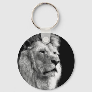 Black White Lion Key Ring