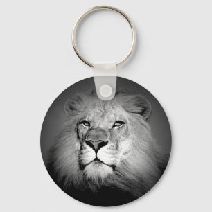 Black & White Lion Key Ring