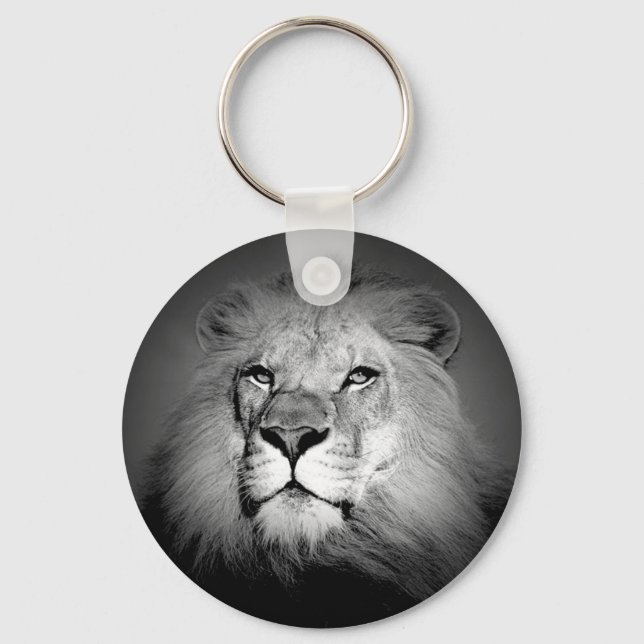 Black & White Lion Key Ring (Front)