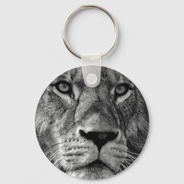Black & White Lion Key Ring (Front)