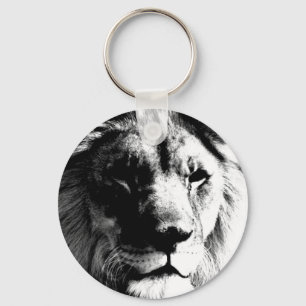 Black & White Lion Key Ring