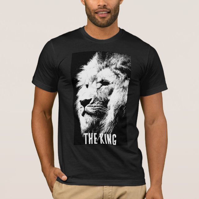 Black & White Lion Men's Bella Canvas Short Sleeve T-Shirt (Front)
