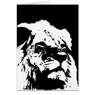 Black & white lion pop art