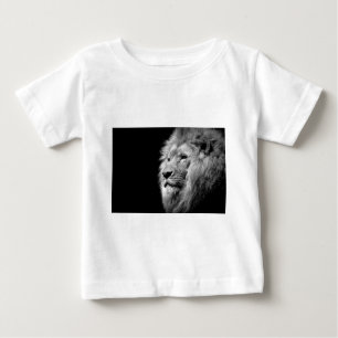 Black White Lion Portrait - Animal Photography Baby T-Shirt