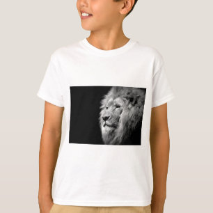 Black White Lion Portrait - Animal Photography T-Shirt