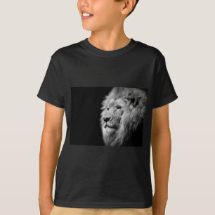 Black White Lion Portrait - Animal Photography T-Shirt