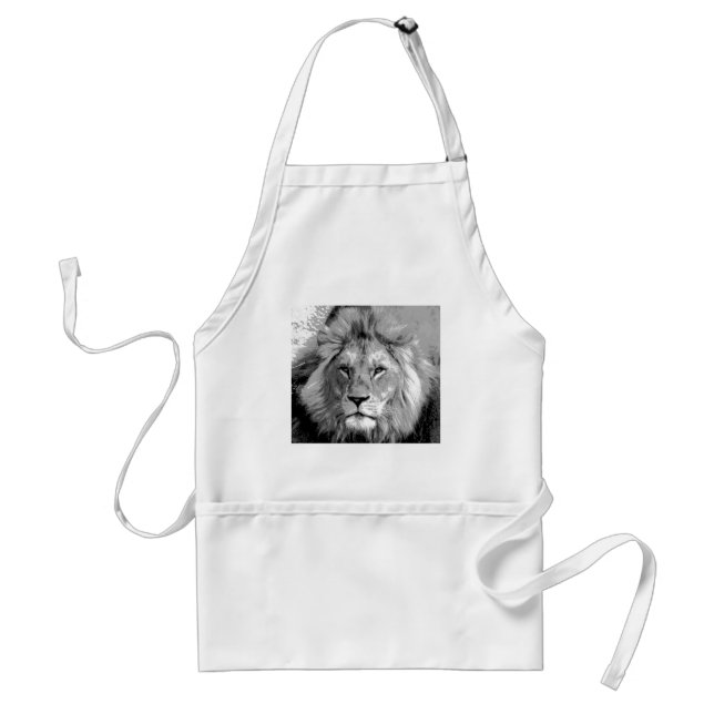 Black White Lion Standard Apron (Front)