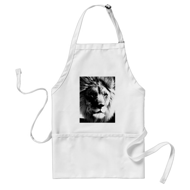 Black & White Lion Standard Apron (Front)