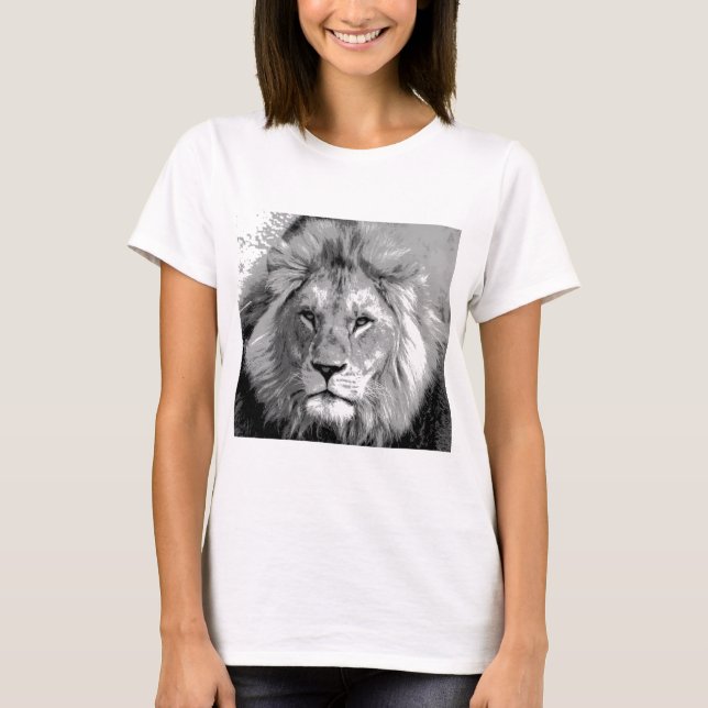 Black White Lion T-Shirt (Front)