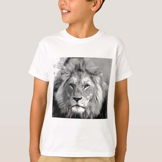 Black White Lion T-Shirt (Front)