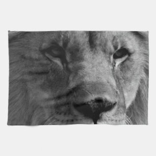 Black & White Lion Tea Towel