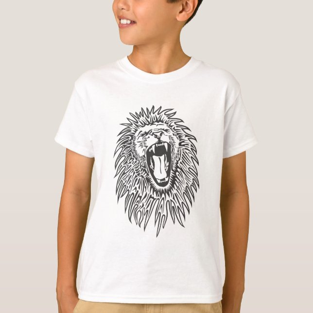 black-white-lion-vector T-Shirt (Front)