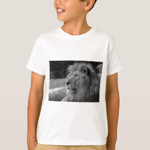 Black & White Lion - Wild Animal T-Shirt
