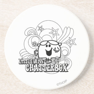 Black & White Little Miss Chatterbox Coaster