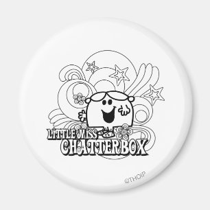 Black & White Little Miss Chatterbox Magnet