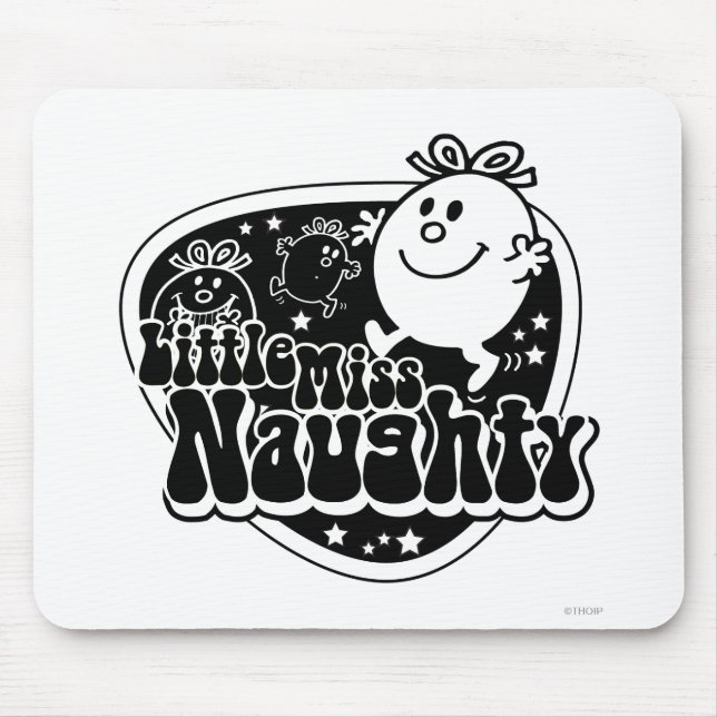 Black & White Little Miss Naughty Mouse Pad (Front)