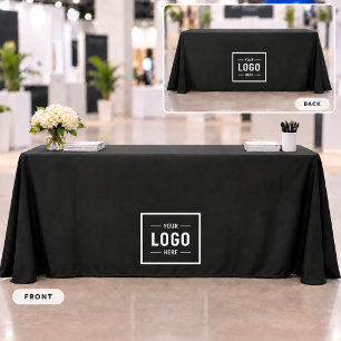 Black White Logo Business Promotional Tablecloth