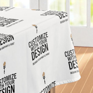 Black White Logo Business Promotional Tablecloth