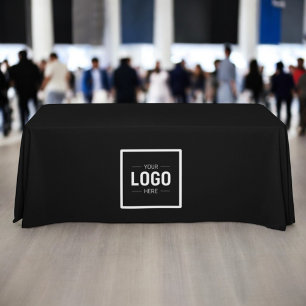 Black White Logo Business Promotional Tablecloth