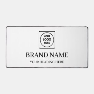 Black White Logo Custom Business desk mat