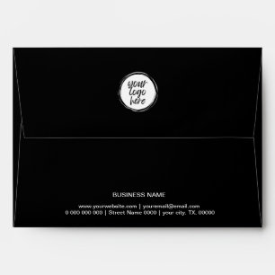 Black &white Logo Custom Business Name Envelope