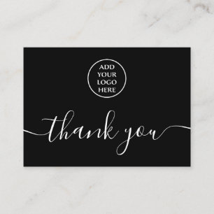 Black White Logo QR Code Thank You For Your Order Business Card
