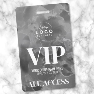 Black White Logo VIP Event ID Badge