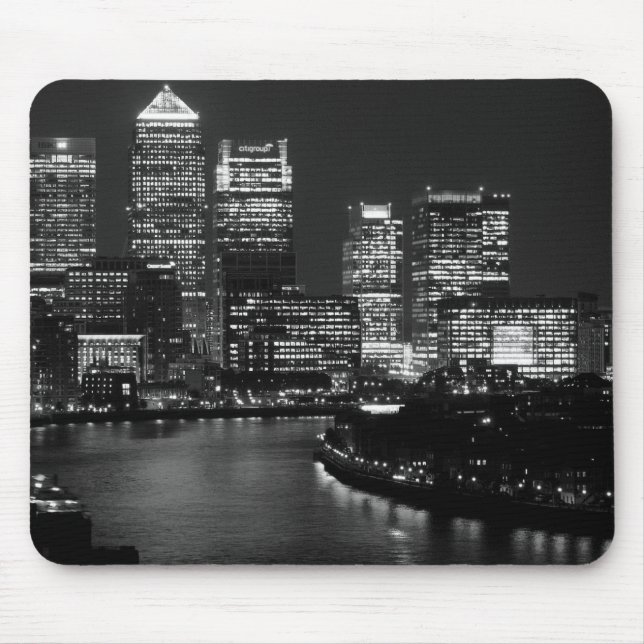 Black White London City Night UK Travel Mouse Pad (Front)