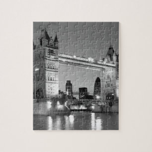 Black White London Tower Bridge Jigsaw Puzzle