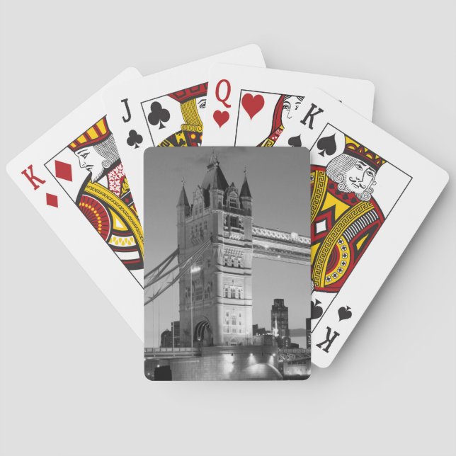 Black White London Tower Bridge Playing Cards (Back)