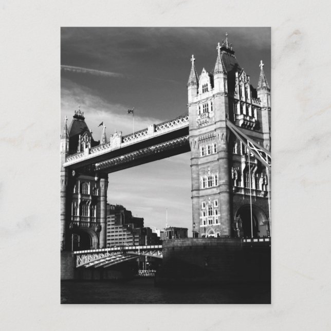 Black & White London Tower Bridge Postcard (Front)