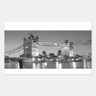 Black White London Tower Bridge Rectangular Sticker