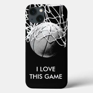 Black & White Love Basketball iPhone 13 Case
