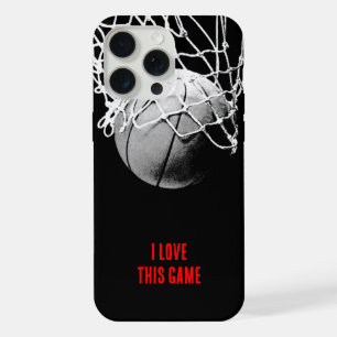 Black & White Love Basketball iPhone 15 Pro Max Case
