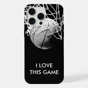 Black & White Love Basketball iPhone 15 Pro Max Case