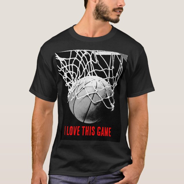 Black & White Love Basketball T-Shirt (Front)
