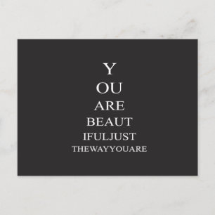 Black White Love Inspirational Quote Postcard