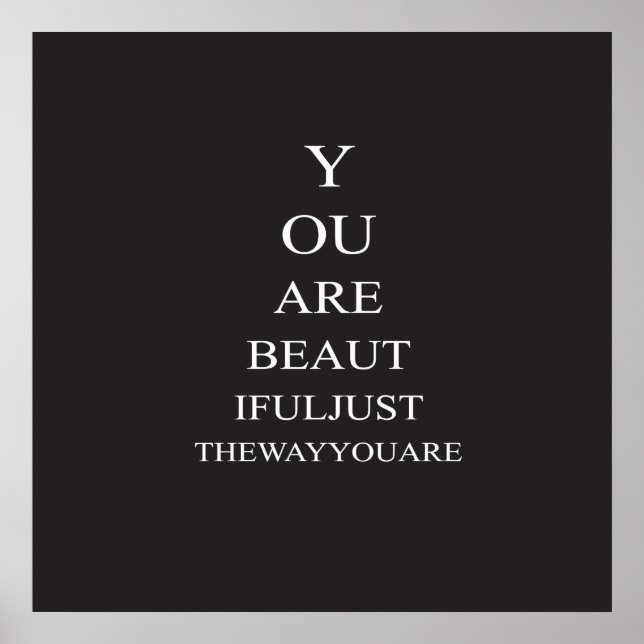 Black White Love Inspirational Quote Poster (Front)