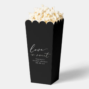 Black & White Love is Sweet Bridal Shower Popcorn Favour Box