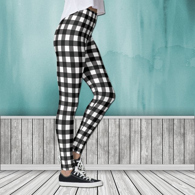 Black White Lumberjack Buffalo Plaid Leggings (Creator Uploaded)