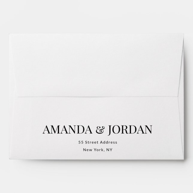  Black & White Luxe Minimalist Engagement  Envelope (Back (Top Flap))