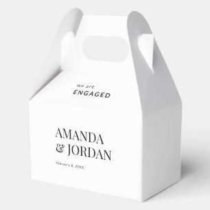  Black & White Luxe Minimalist Engagement  Favour Box