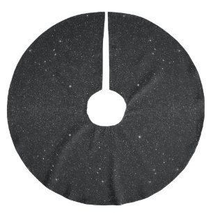 Black & White Majestic Starry Nebula Night Brushed Polyester Tree Skirt