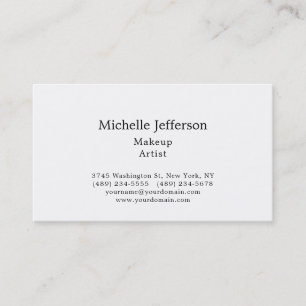 Black & White Make up Artist Modern Plain Business Card